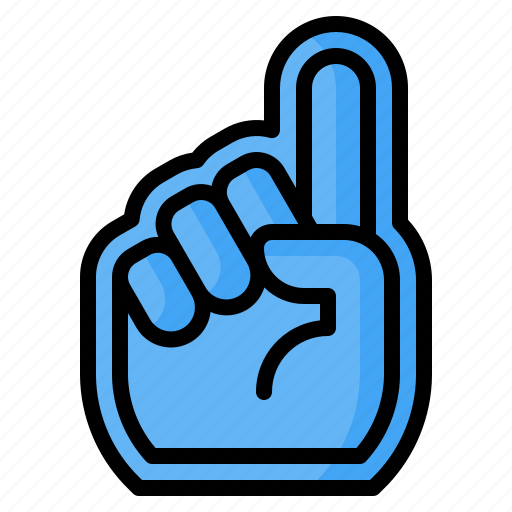 Foam hand, glove, fan, support, cheering, american football, rugby icon - Download on Iconfinder