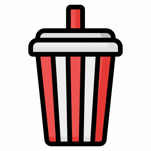Soft drink, softdrink, soda, drink, cup, paper cup, straw icon - Download on Iconfinder