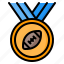 medal, champion, winner, ball, american football, football, rugby 