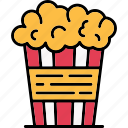 popcorn, cinema, dessert, fastfood, film, food, sweet