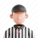 referee, officiating, american football, super bowl, 3d icon, 3d illustration, 3d render 