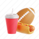 snack, concession, american football, super bowl, 3d icon, 3d illustration, 3d render 
