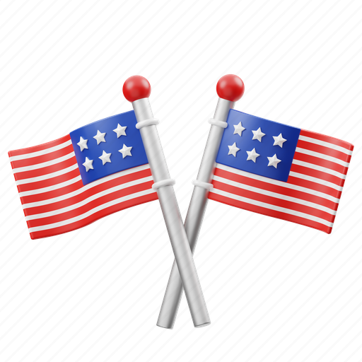 Flag, usa, united states, america, country, nation, independence day 3D illustration - Download on Iconfinder
