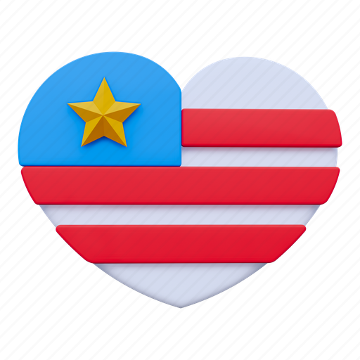 American love, american, flag, usa, love, independence day, heart 3D illustration - Download on Iconfinder