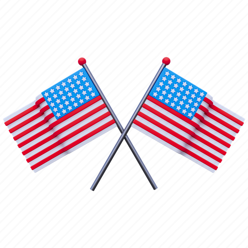America flag, america, flag, american, usa, united states, independence day 3D illustration - Download on Iconfinder