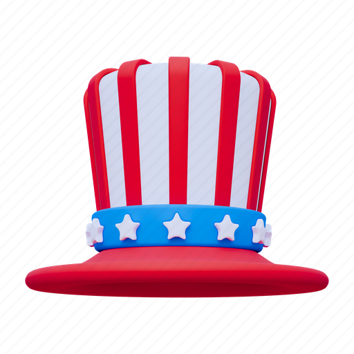 American hat, american, usa, hat, fashion, independence day 3D illustration - Download on Iconfinder