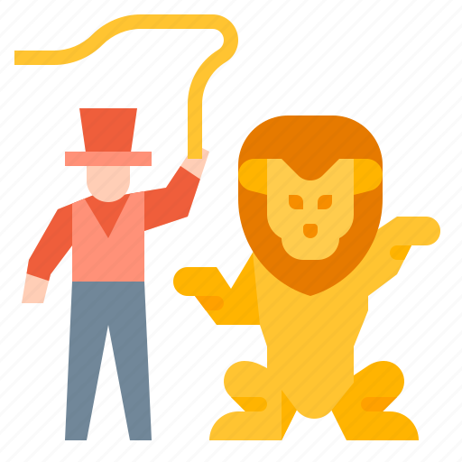 Amusement, lion, park, show, tamer icon - Download on Iconfinder