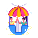 ferris, wheel, sky, swing, amusement, ride, fair