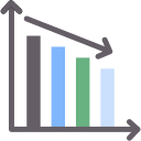 decrease, crisis, down, arrow, business, and, finance, bar, chart