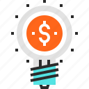 bulb, business, idea, light, marketing, money, solution