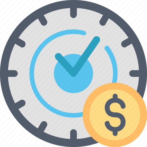 Efficency, time, clock, coin, money, profit, refund icon - Download on Iconfinder