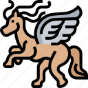 pegasus, horse, wing, mythical, fantasy