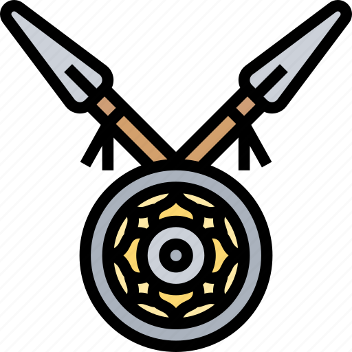 Spears, shield, weapon, battle, fight icon - Download on Iconfinder