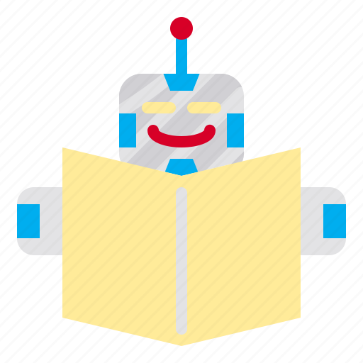 Book, education, learning, read, robot, school, study icon - Download on Iconfinder