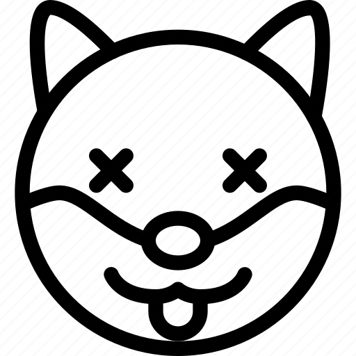 Dog, death, eyes, emoticon icon - Download on Iconfinder