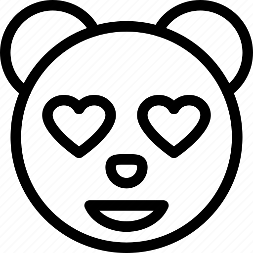 Panda, heart, eyes, emoticons, animal icon - Download on Iconfinder