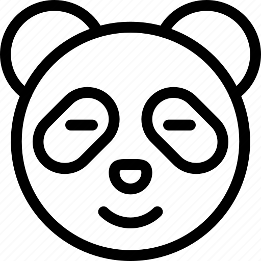 Panda, smiling, closed, eyes, emoticons, animal icon - Download on Iconfinder