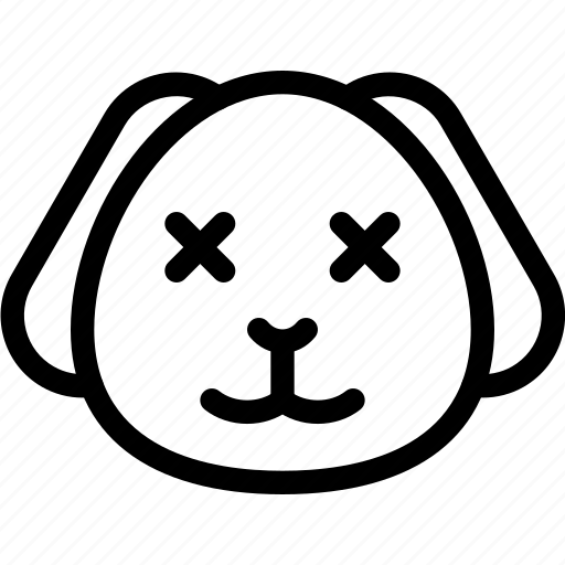 Puppy, death, eyes, emoticons, animal icon - Download on Iconfinder