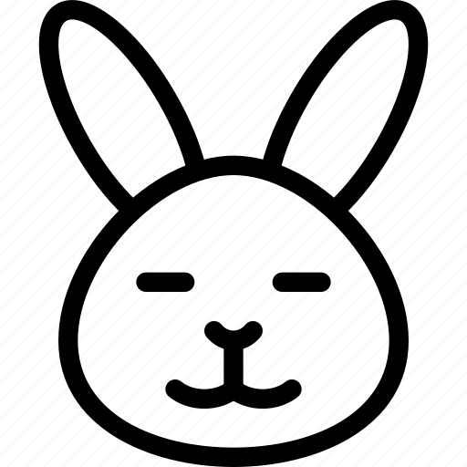 Rabbit, closed, eyes, emoticons, animal icon - Download on Iconfinder