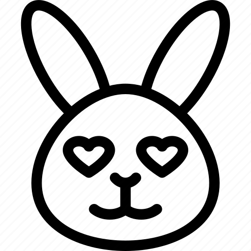 Rabbit, heart, eyes, emoticons icon - Download on Iconfinder