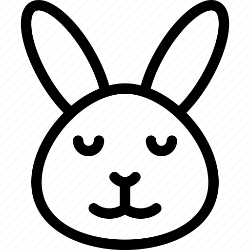 Rabbit, smiling, closed, eyes, emoticons, animal icon - Download on Iconfinder