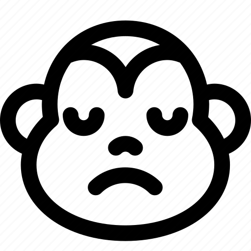 Monkey, sad, face, emoticons, animal icon - Download on Iconfinder