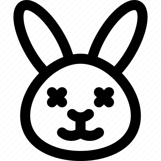 Rabbit, death, eyes, emoticons, animal icon - Download on Iconfinder