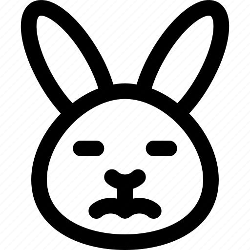 Rabbit, sad, closed, eyes, emoticons, animal icon - Download on Iconfinder