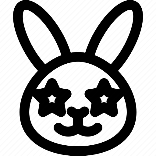Rabbit, star, struck, emoticons, animal icon - Download on Iconfinder