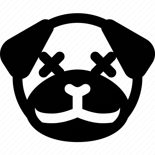 Pug, death, eyes, emoticons, animal icon - Download on Iconfinder