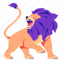 lion, animal, wild, zoo, leader