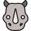 rhino, animal, head, avatar 