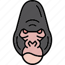 gorilla, angry, face, monkey, rage, emoji, emoticon