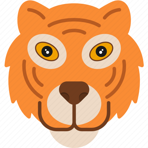 Tiger, animal, cute, face, head, portrait icon - Download on Iconfinder