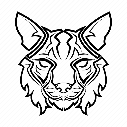 Animal, wildlife, head, face, drawing, wild, cat icon - Download on Iconfinder