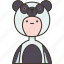 panda, headwear, cute, animal, character 