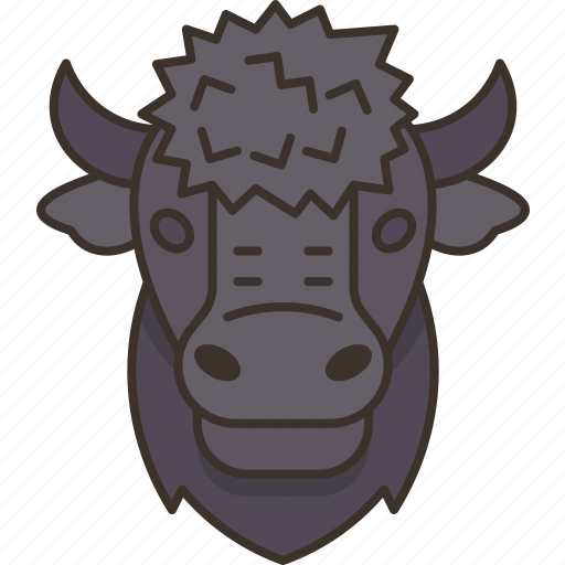 Bison, buffalo, head, horn, animal icon - Download on Iconfinder
