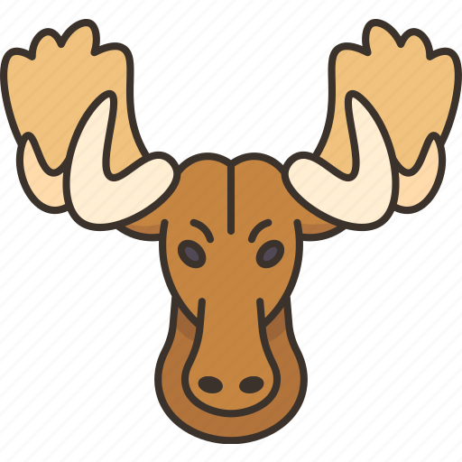 Moose, head, antler, horn, wildlife icon - Download on Iconfinder