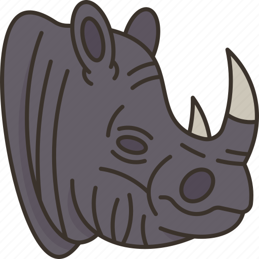 Rhino, head, horn, wildlife, africa icon - Download on Iconfinder