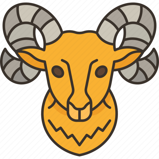 Sheep, ram, head, horn, wild icon - Download on Iconfinder