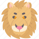 lion, head, predator, wild, safari