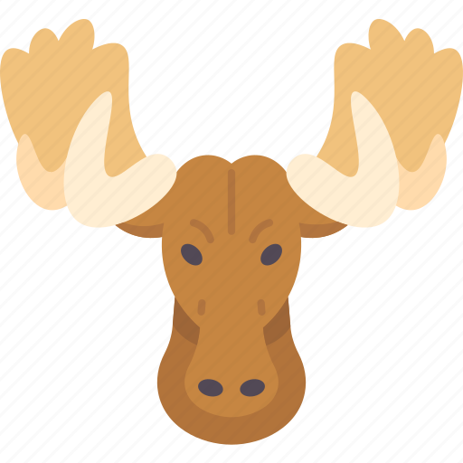 Moose, head, antler, horn, wildlife icon - Download on Iconfinder