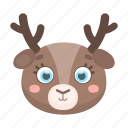 animal, cute, deer, horns, muzzle, toy, wild