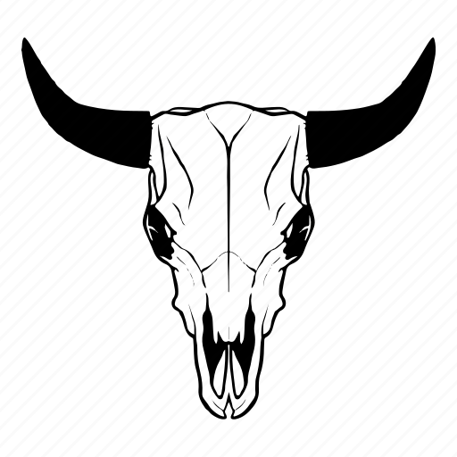 Skull, buffalo, cow, bull, animal, death, skeleton icon - Download on Iconfinder
