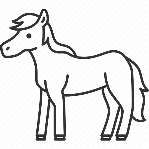 Horse, equine, mare, domestic, mammal icon - Download on Iconfinder