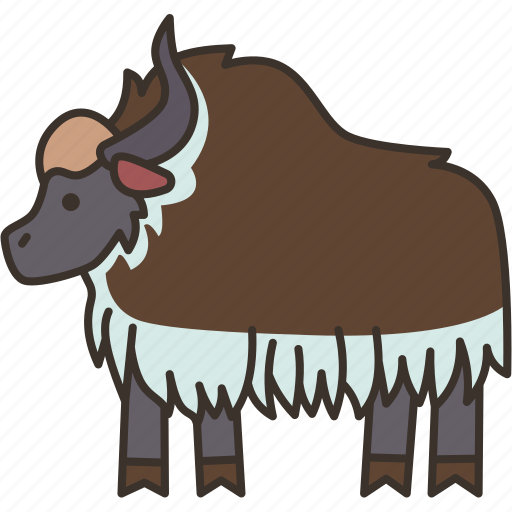 Yak, cow, cattle, pasture, livestock icon - Download on Iconfinder