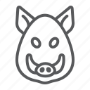 animal, boar, head, logo, pig, wild, zoo