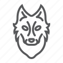 animal, dog, head, logo, wild, wolf, zoo