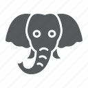 animal, elephant, head, logo, mammal, wild, zoo