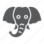 animal, elephant, head, logo, mammal, wild, zoo 